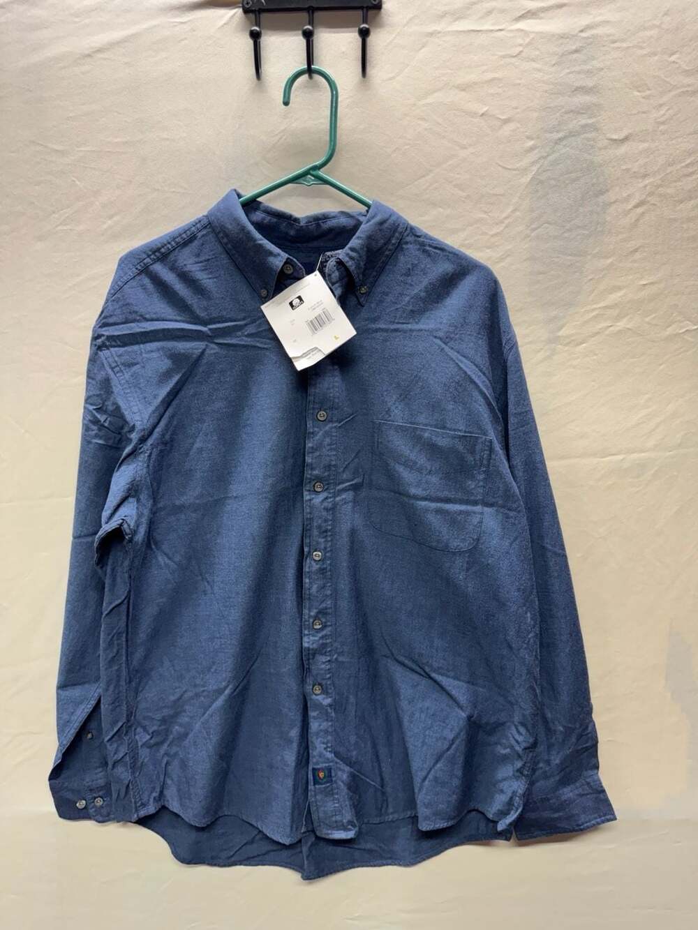 Catalina Classic Oxford Button-Down Shirt Size L French Blue Cotton